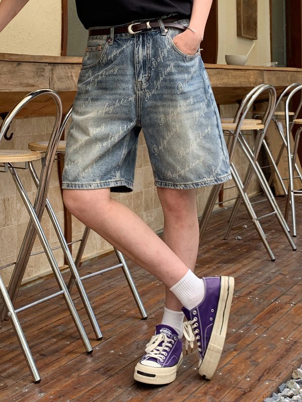 1790069091438370.jpg 6553 Men's Summer 12.7 oz Lyocell Baggy All‑Over Printing Denim Shorts