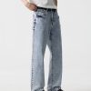 19911  Men's 13 OZ Relaxed Straight Acid Snow Wash Beaded Jeans