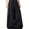 3066 Men's 10.8 OZ Baggy Raw Dark Indigo Denim Pleated Balloon Jeans