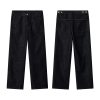 DK3057  Men's 12 OZ Dark Blue Black Raw Denim Relaxed Straight Jeans