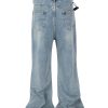 T-GJ019  Men's 13.5 OZ High Rise Light Stone Wash Flare Jeans
