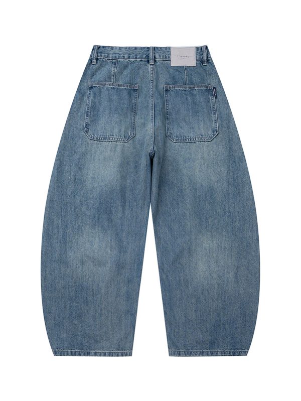 PL2268  Men's 12.8 OZ Vintage Light Wash Baggy Balloon Jeans