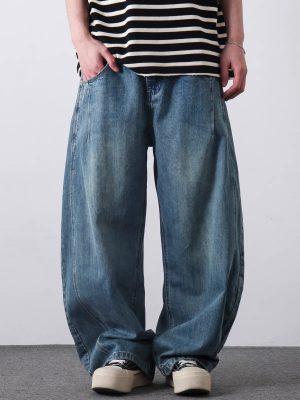 1790969418640001.jpg PL2268 Men's 12.8 OZ Vintage Light Wash Baggy Balloon Jeans