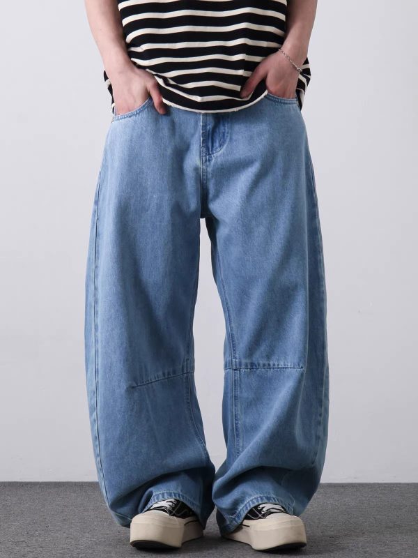 PL2279  Men's 12.8 OZ Vintage Light Stone Wash Baggy Balloon Jeans
