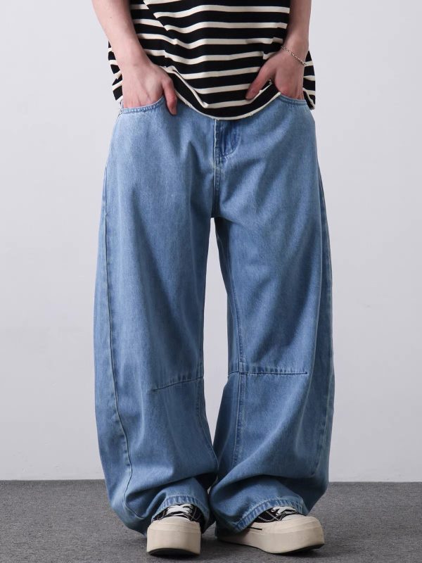 PL2279  Men's 12.8 OZ Vintage Light Stone Wash Baggy Balloon Jeans