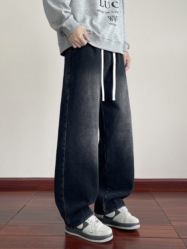 1791429536916129.jpg LL693R1 Men's 11 OZ Elastic Waist Winter Fox Fleece Lined Jeans