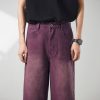 721  Men's Dyed Back‑half Elastic Waistband 8/10 Length Cropped Jeans