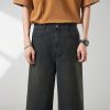 721  Men's Dyed Back‑half Elastic Waistband 8/10 Length Cropped Jeans